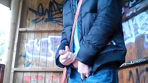 German Stud Public Park Jerk And Cum
